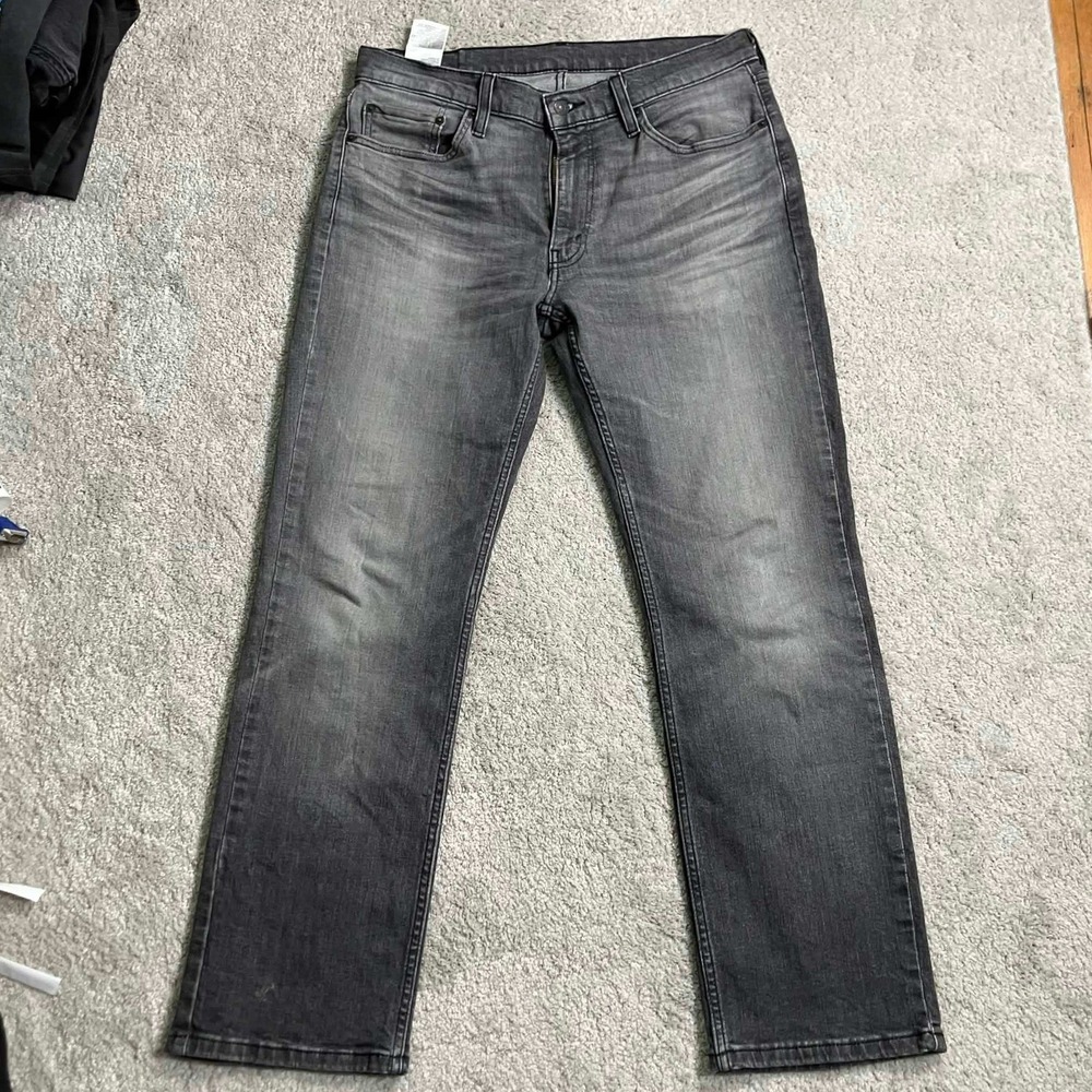Levis 514 Straight Fit Grey Denim Jeans Faded Mens 33x30 (Actual 34x29)